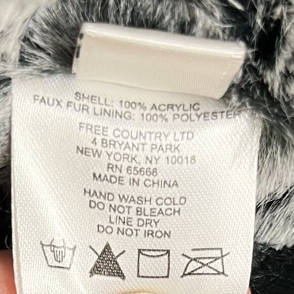 Free Country Chunky Knit Faux Fur Cowl Scarf Neck Warmer Gray Quiet Luxury - Picture 7 of 7